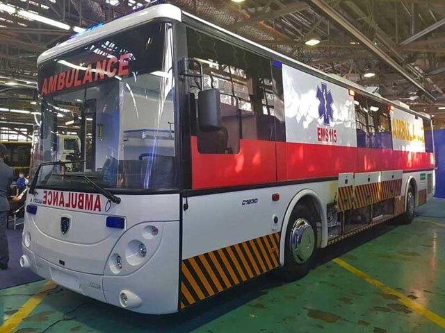 تحویل ۲۰ دستگاه اتوبوس آمبولانس ایرانی با نصف قیمت خارجی به اورژانس